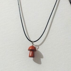 Elegant Brown Mushroom Pendant Necklace